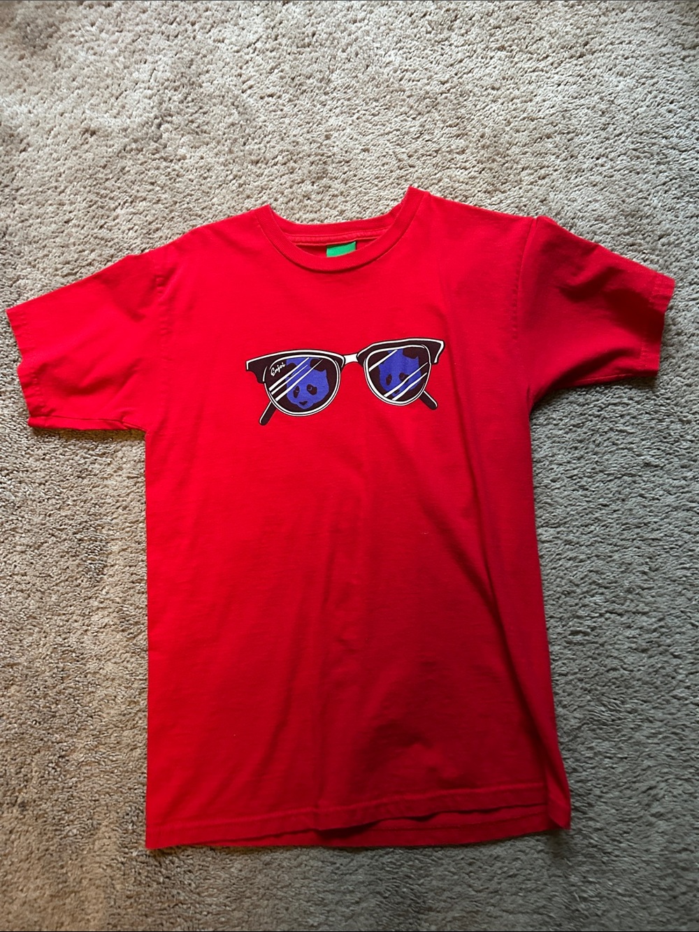 Men's Red Short Sleeve Graphic Sunglasses Tee